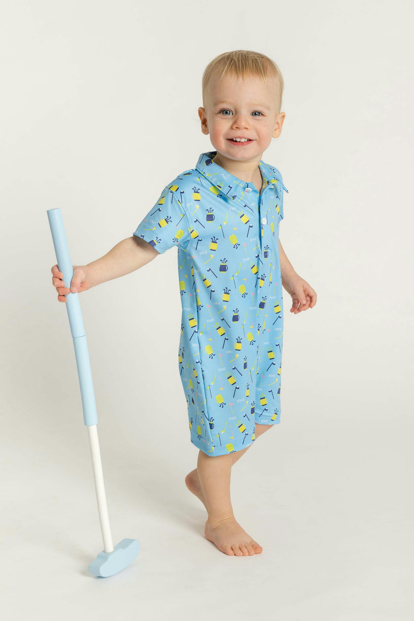 Golf Print Performance Knit Shortall