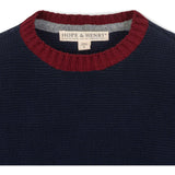 Organic Long Sleeve Crewneck Pullover Sweater, Blue