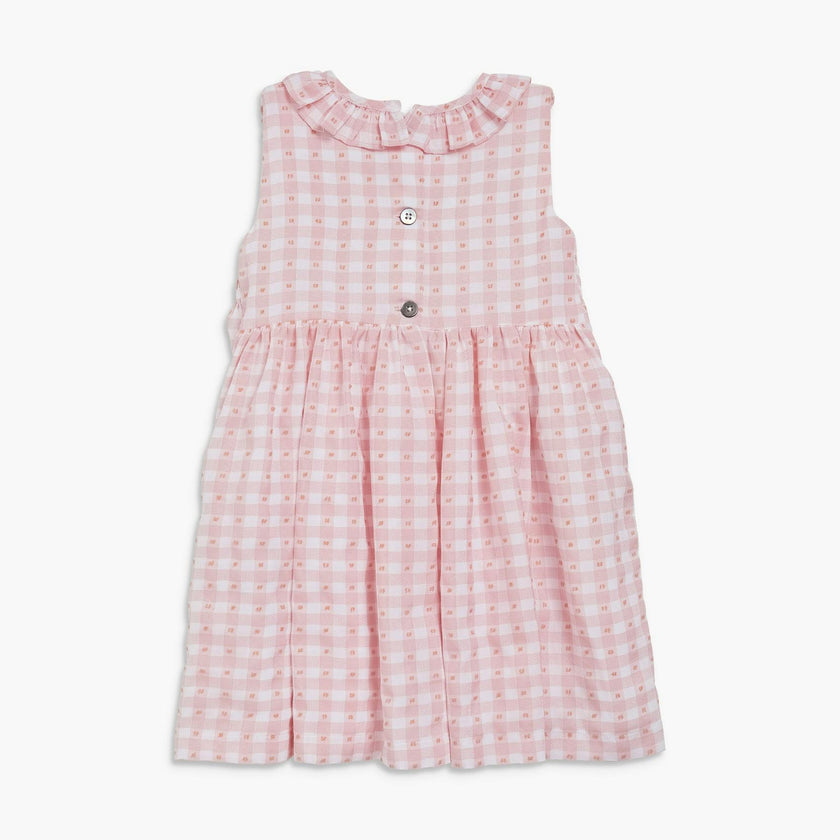 Brittany Dress Pink Vichy Plumetis