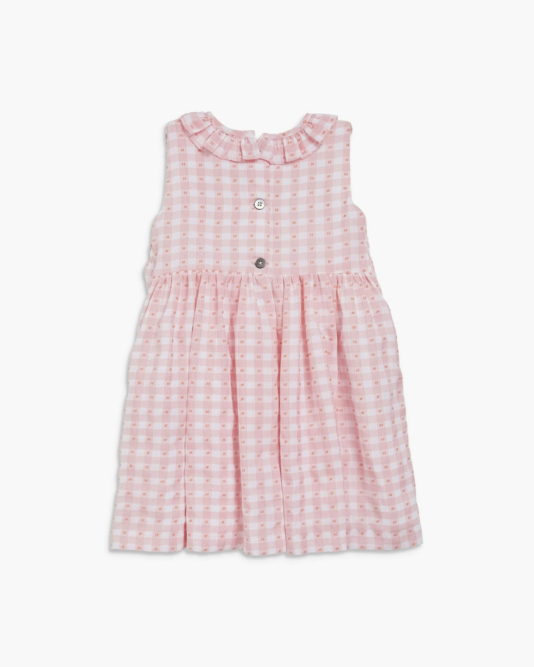 Brittany Dress Pink Vichy Plumetis