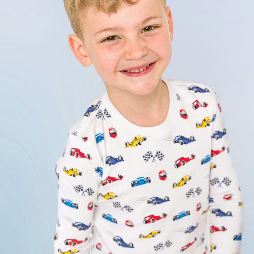 The Organic Long Sleeve Pajama Set [Race Cars]