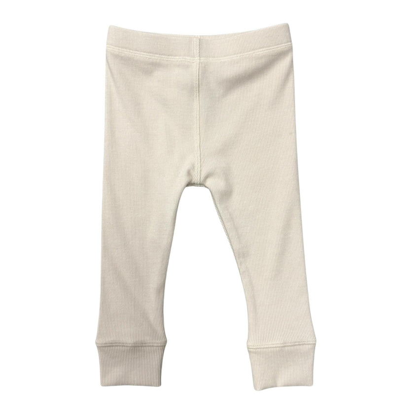 Girls Ribbed Leggings in Cream