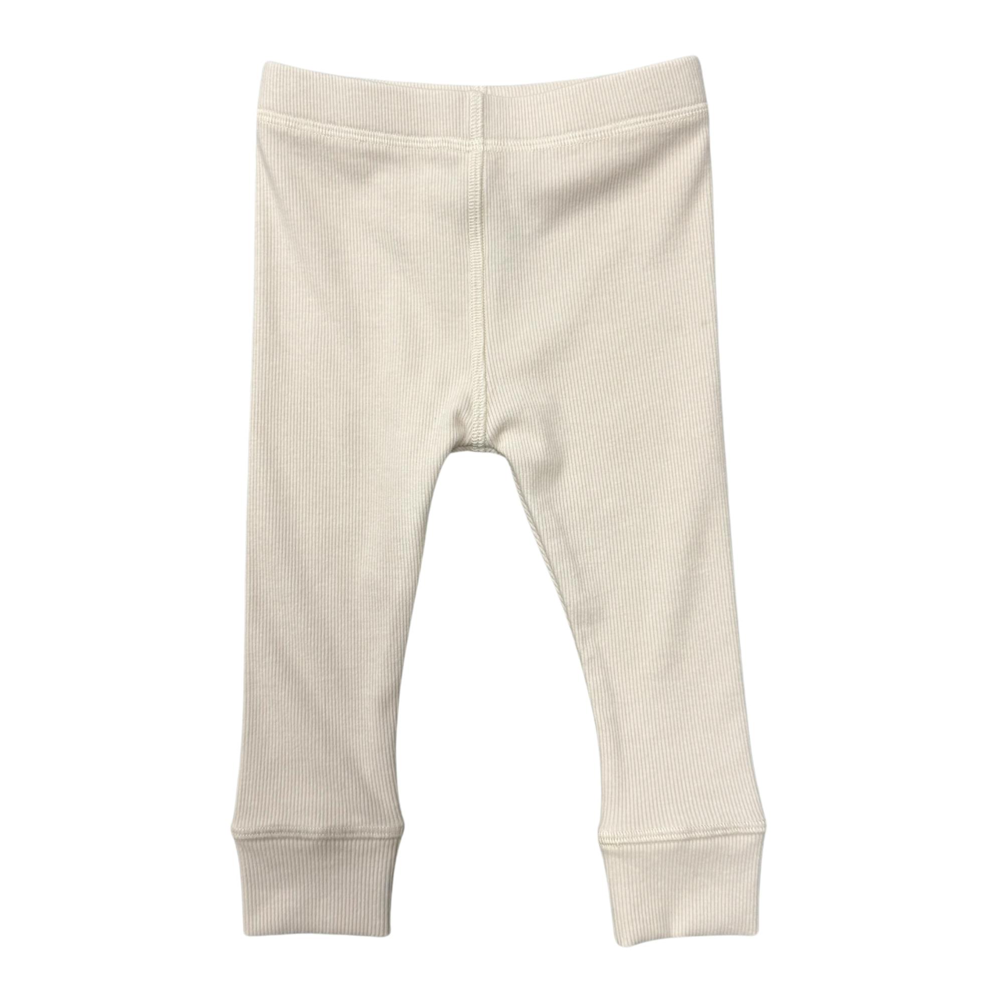 Girls Ribbed Leggings in Cream