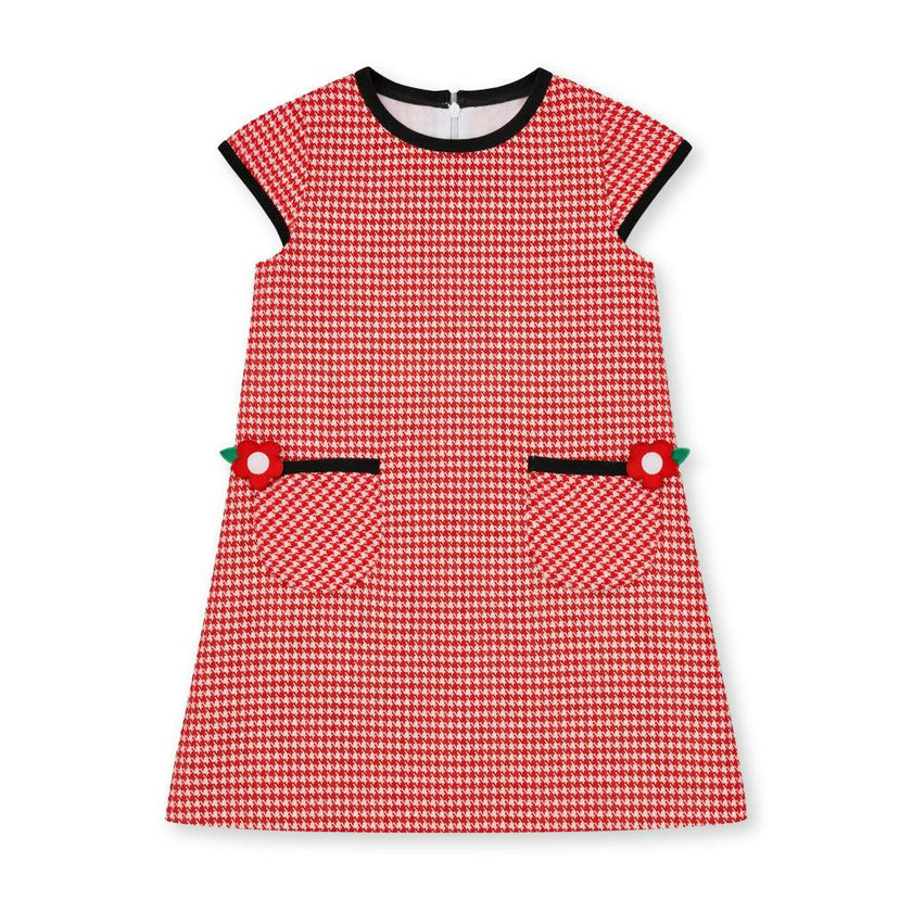 Houndstooth Dress With Flowers