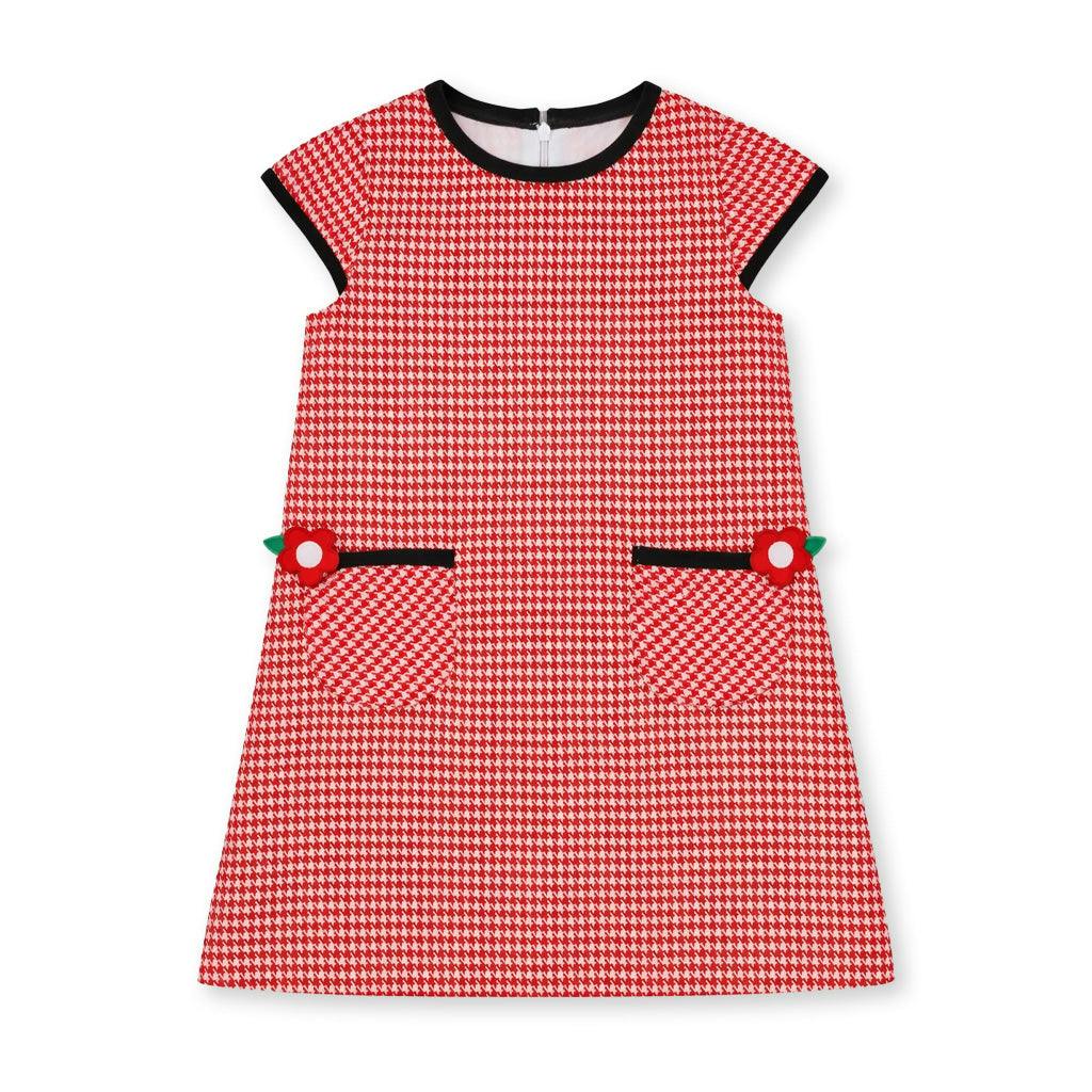 Houndstooth Dress With Flowers