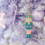 Blue & Pink Embroidered Nutcracker Ornament