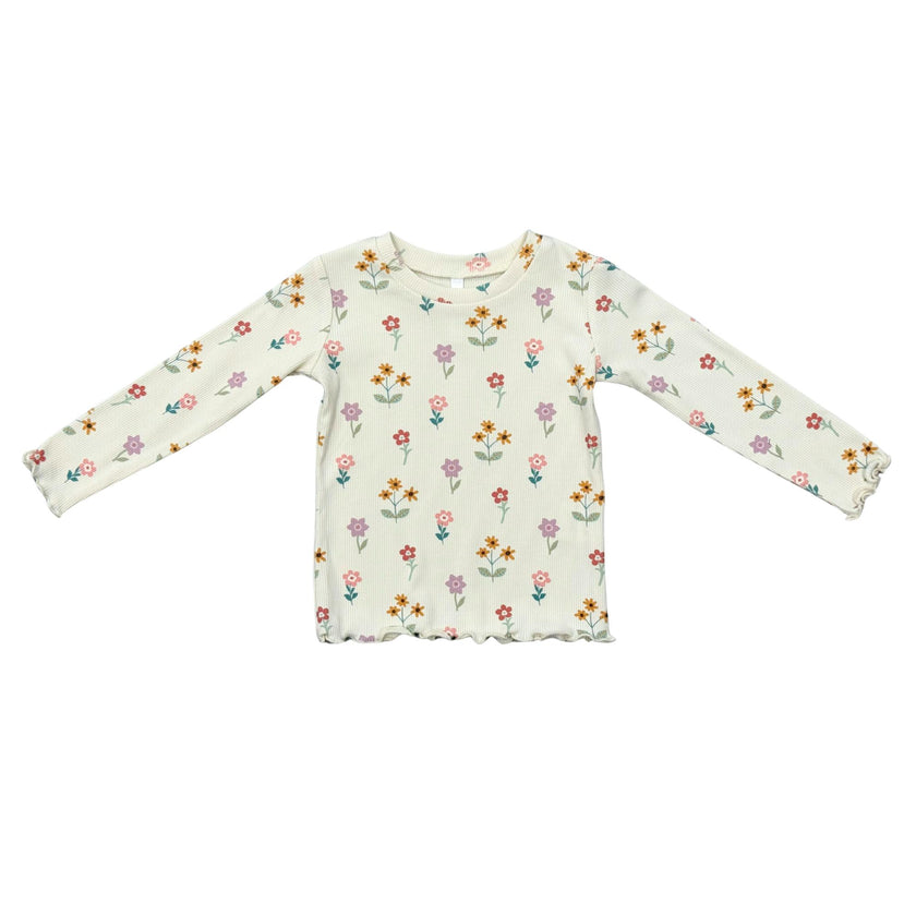Girls Lettuce Hem Tee in Meadow Bloom