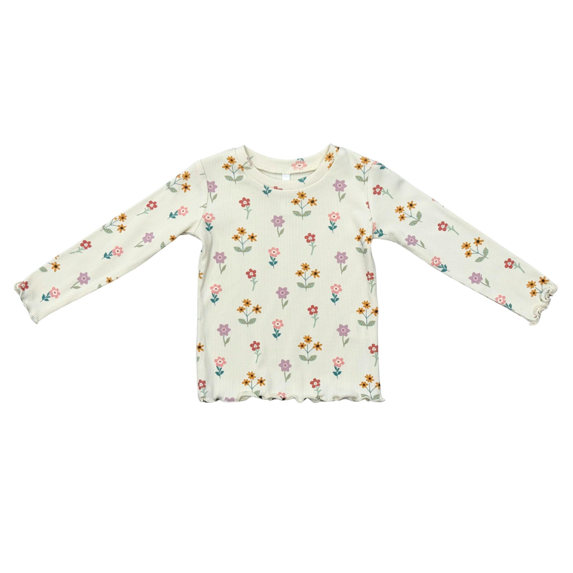 Girls Lettuce Hem Tee in Meadow Bloom