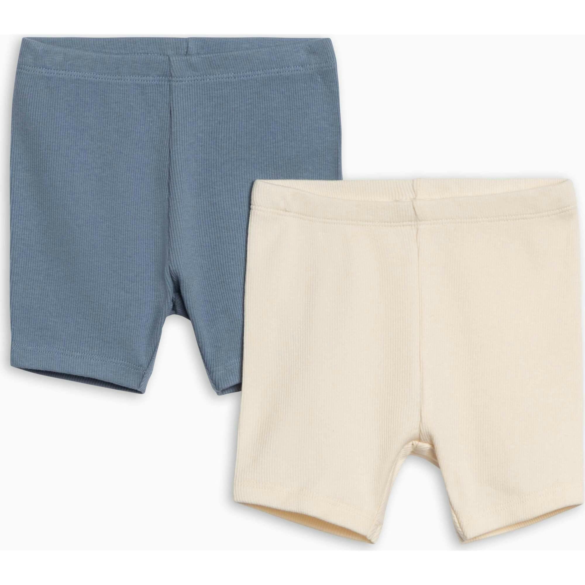 2-Pack Rae Ribbed Biker Shorts - Sea + Ivory