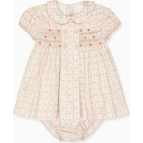 Pink Floral Stripe Arcadia Baby Girl Hand-Smocked Set