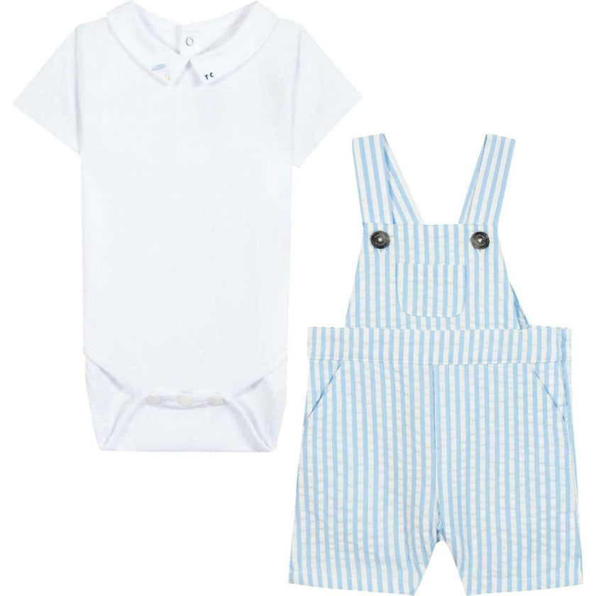 TARTINE ET CHOCOLAT Seersucker Surf Baby Set - Surf Blue