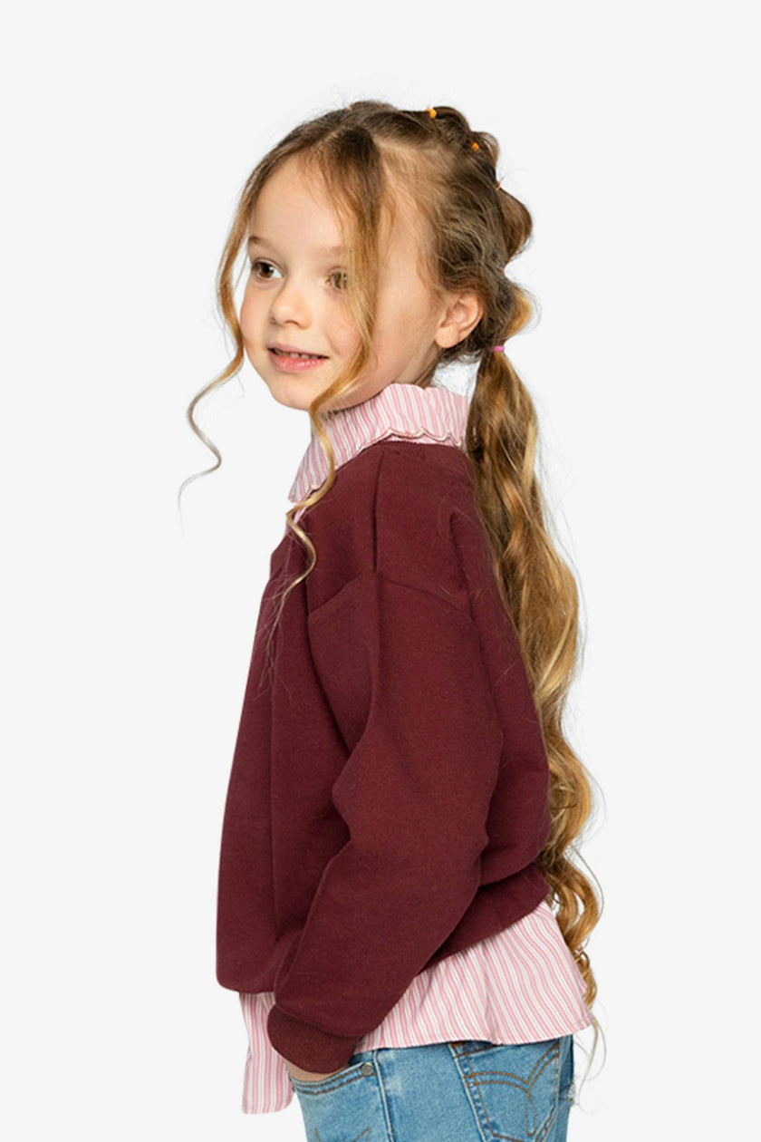 Fake Two Layer Sweater Reddish-Brown