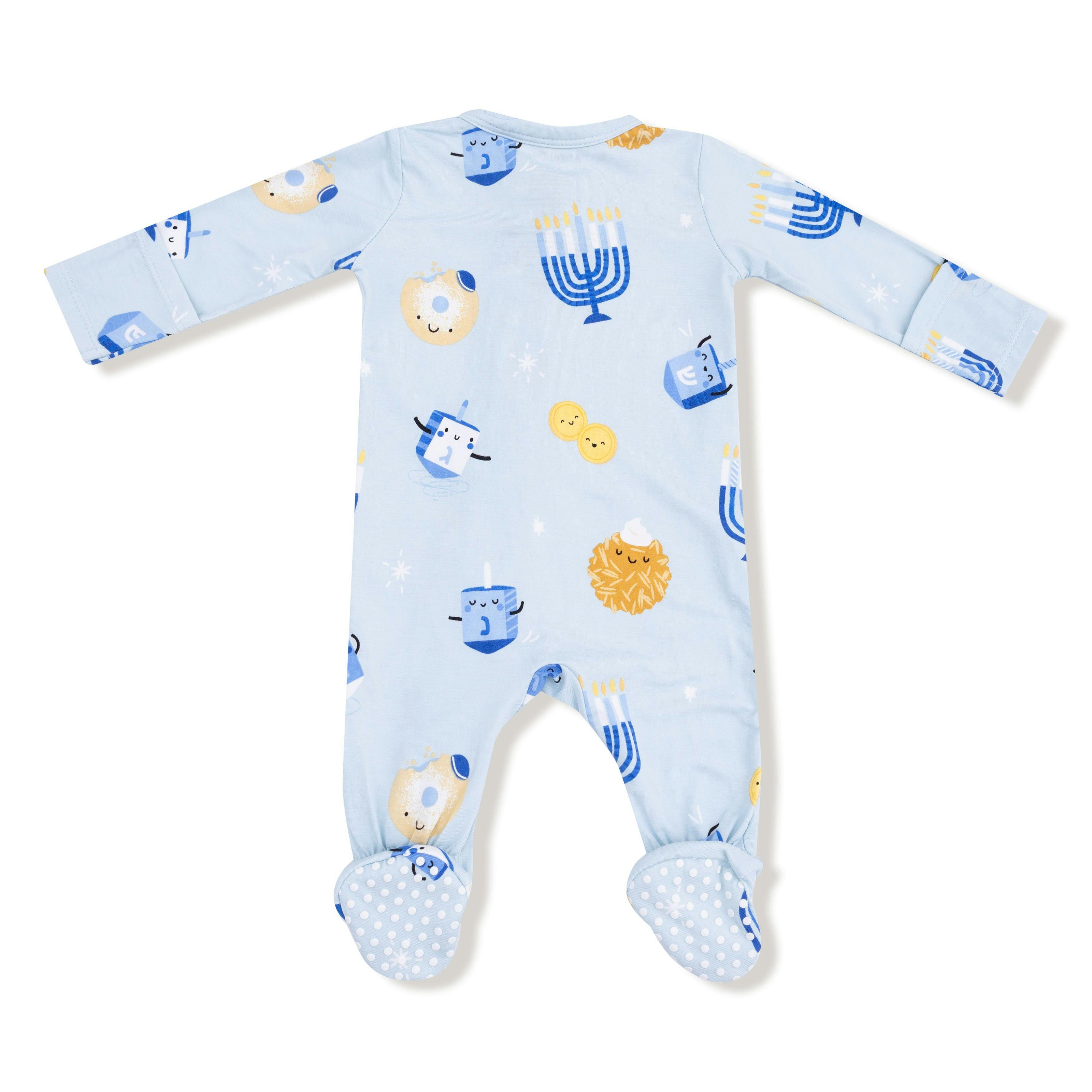Hanukkah - Blue - 2 Way Zipper Footie