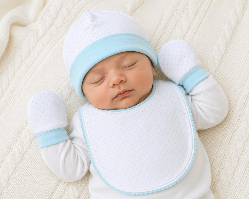 Mint Polka Dot Pima Cotton Essentials Set