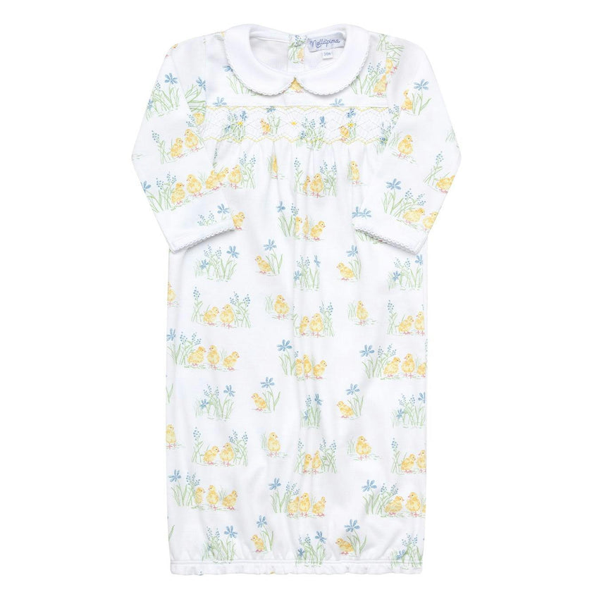 Chicks Print Smocked Gown