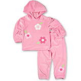 Velour Hoodie With Flowers