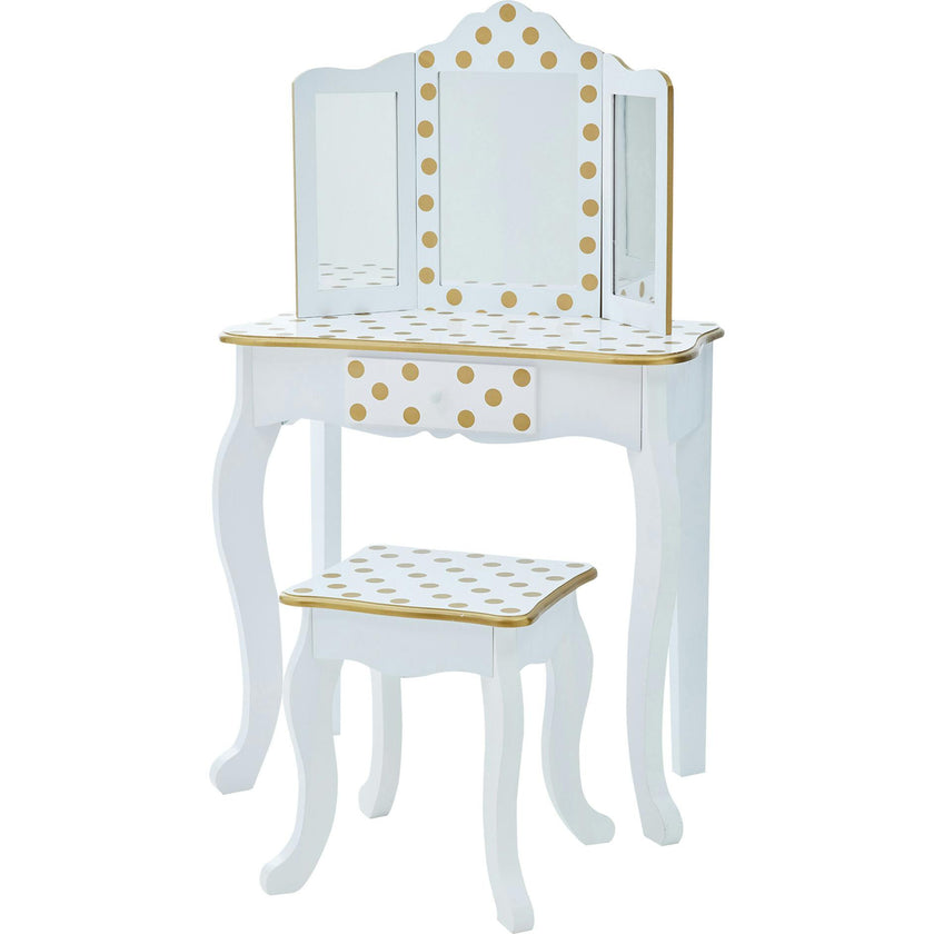 Teamson Kids Wooden Polka Dot 2-pc. Play Vanity