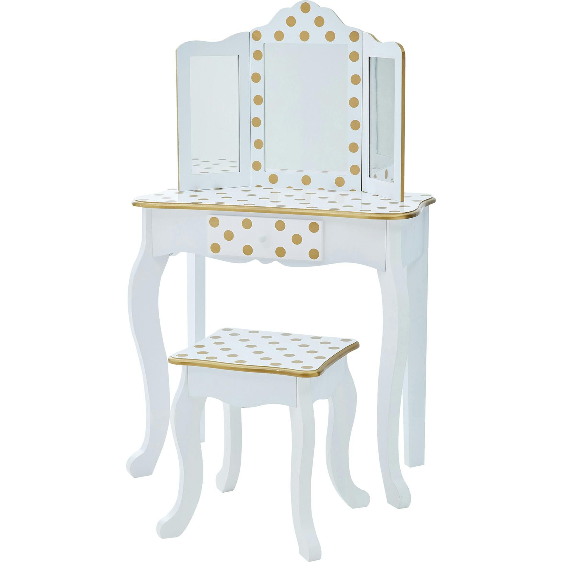 Teamson Kids Wooden Polka Dot 2-pc. Play Vanity