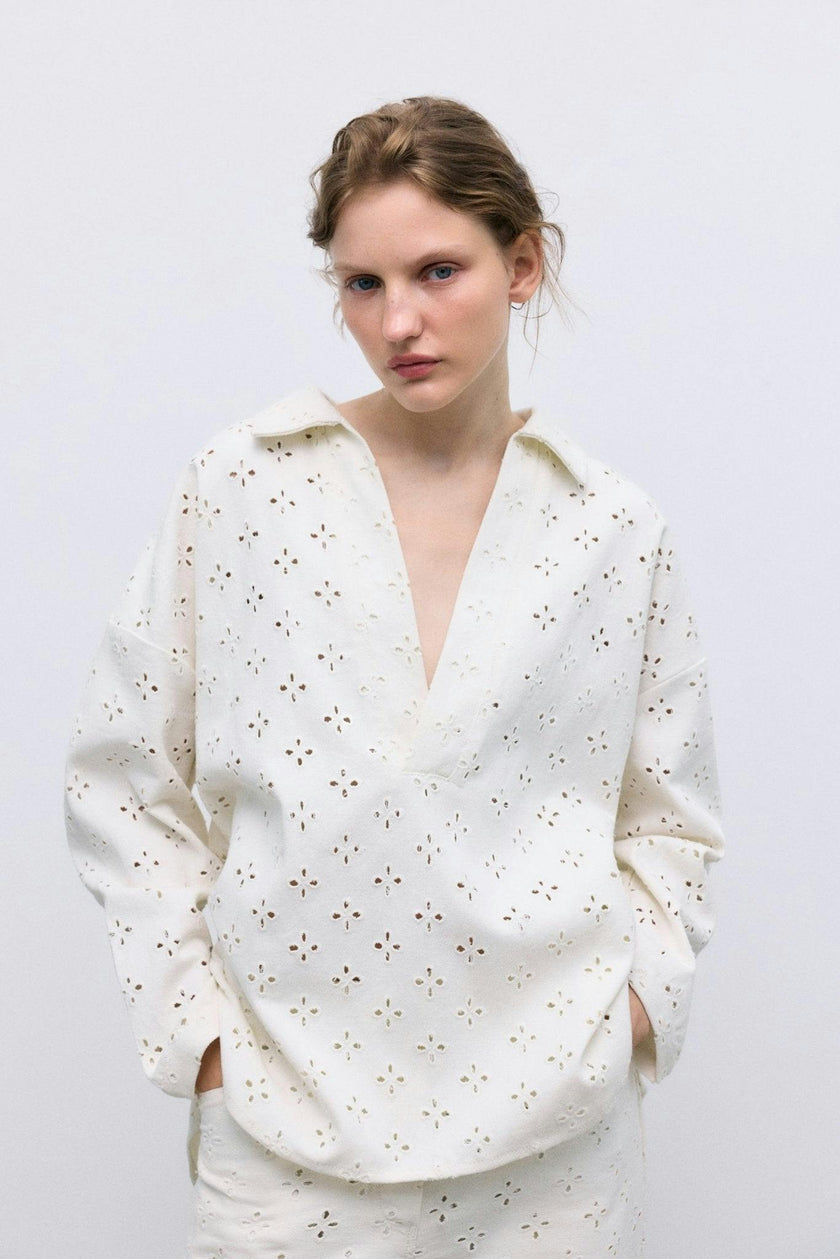 Camelia Woman Blouse Pure Cloud Denim