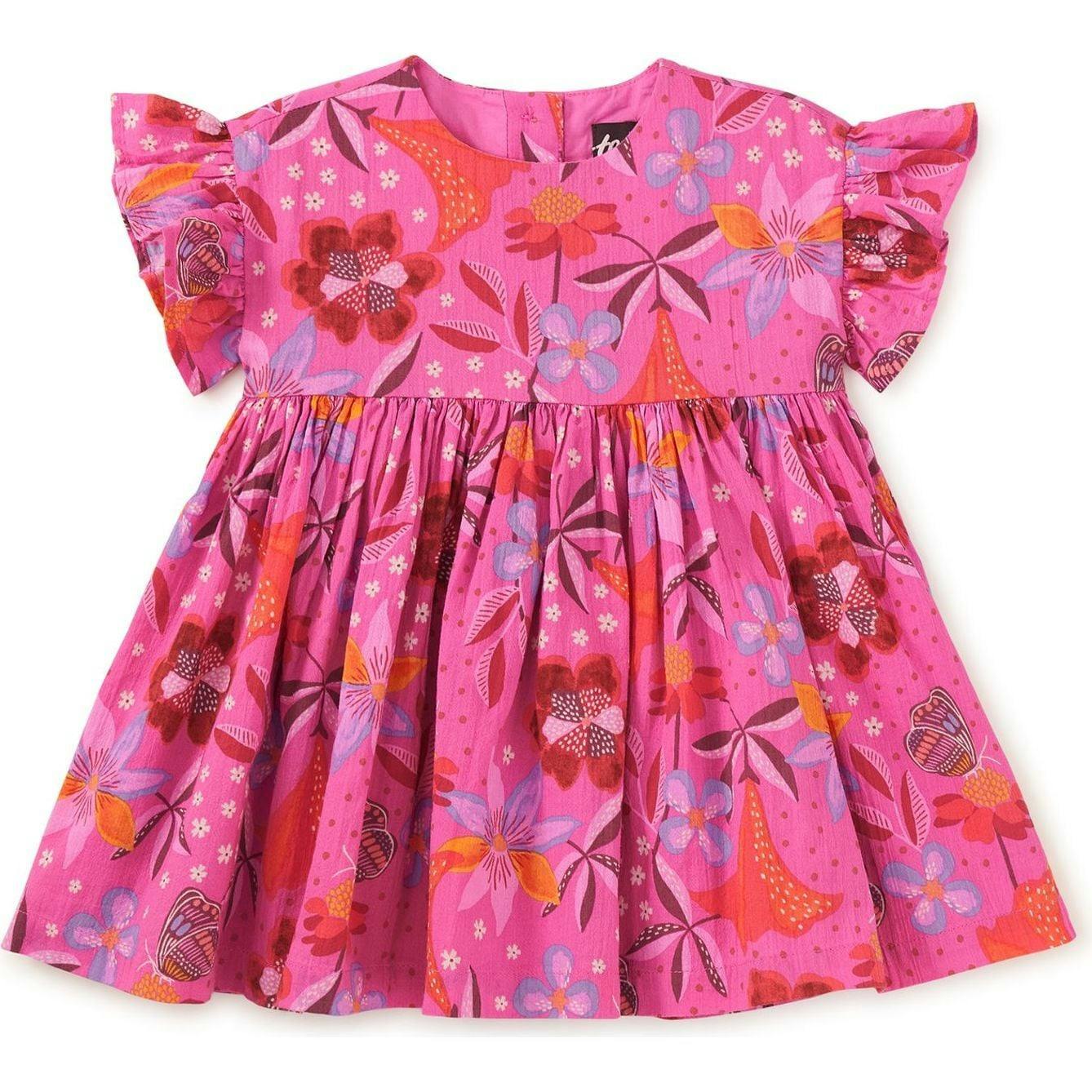 Ruffle Sleeve Baby Dress Set, Pink