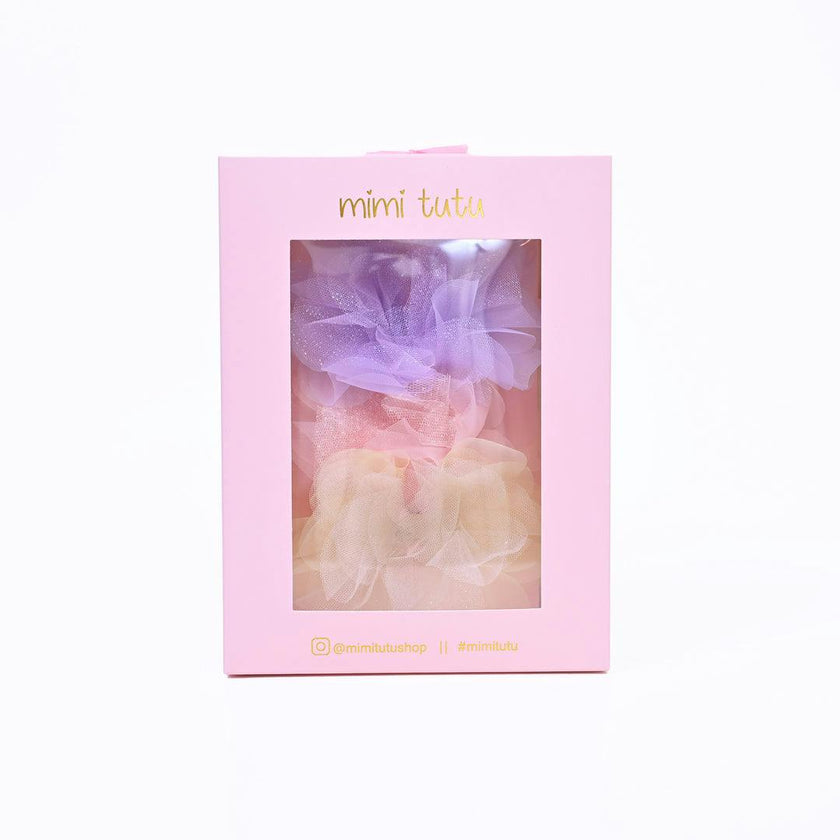 Tulle Flower Bow Hairclip Set