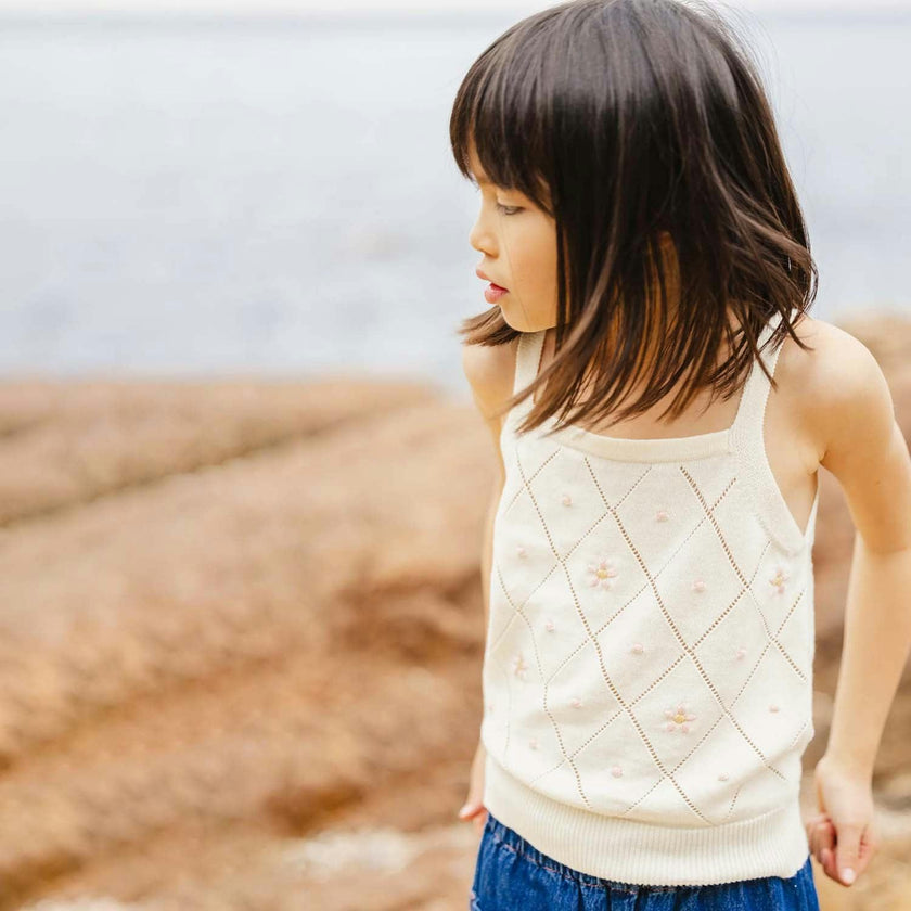 BONTON Tiny Flowers Lilli Knit Tank Top