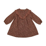 Closed Neck Floral Ruffle Dress