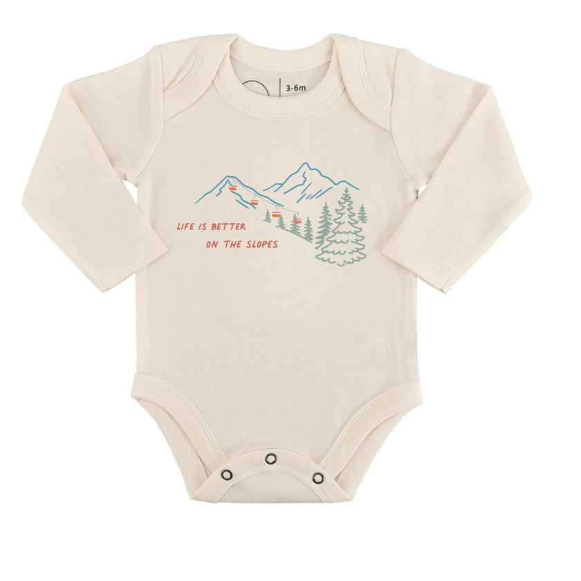 long sleeve graphic bodysuit | on the slopes