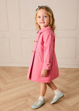 Double Breasted Margaret Floral Lined Rain Coat in Raspberry (18mths-12yrs)