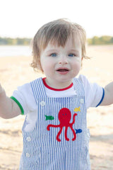 Stripe Seersucker Shortall With