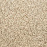 Kiwi Gliding Ottoman in Chai Shearling with Dark Wood Base
