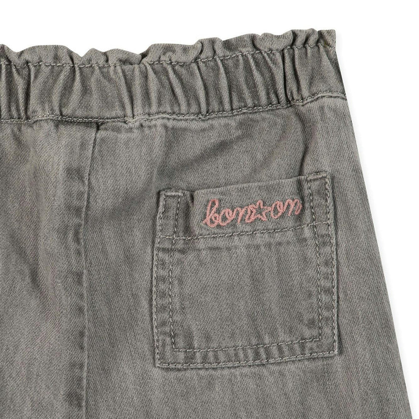 BONTON Soft Grey Embroidered Jade Baby Pants