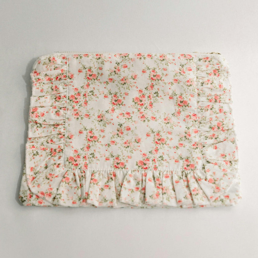 Briar Rose Timeless Floral Ruffle Zipper Pouch