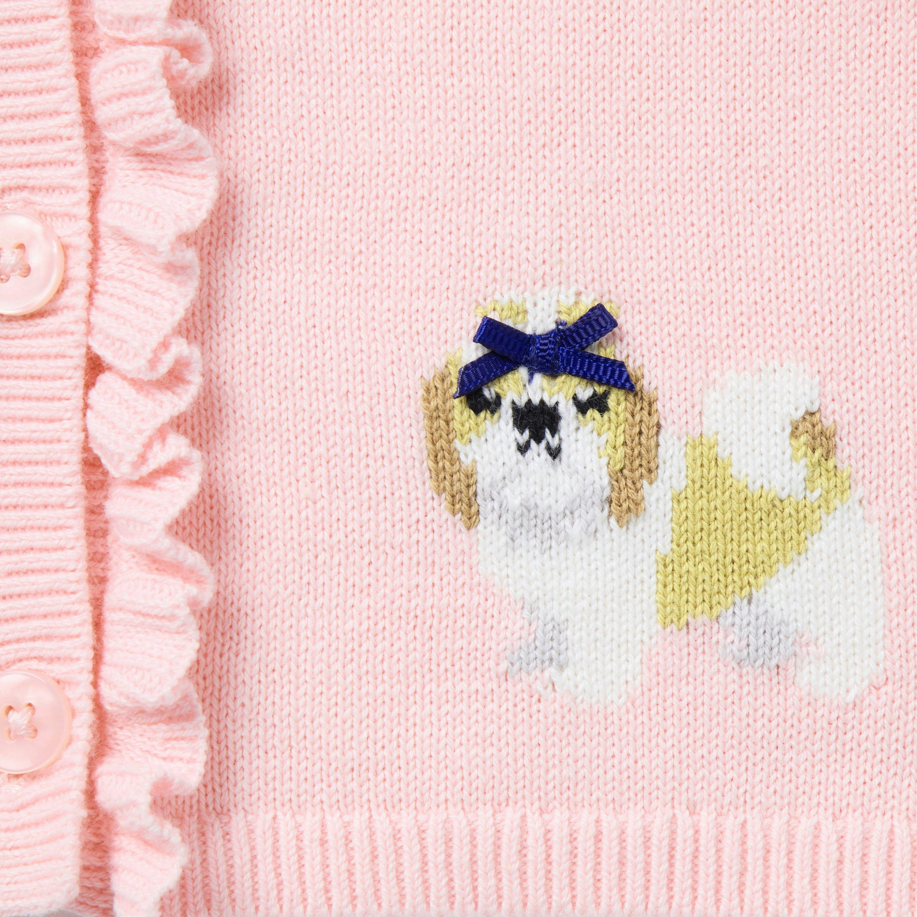 Baby Dog Ruffle Cardigan, pink