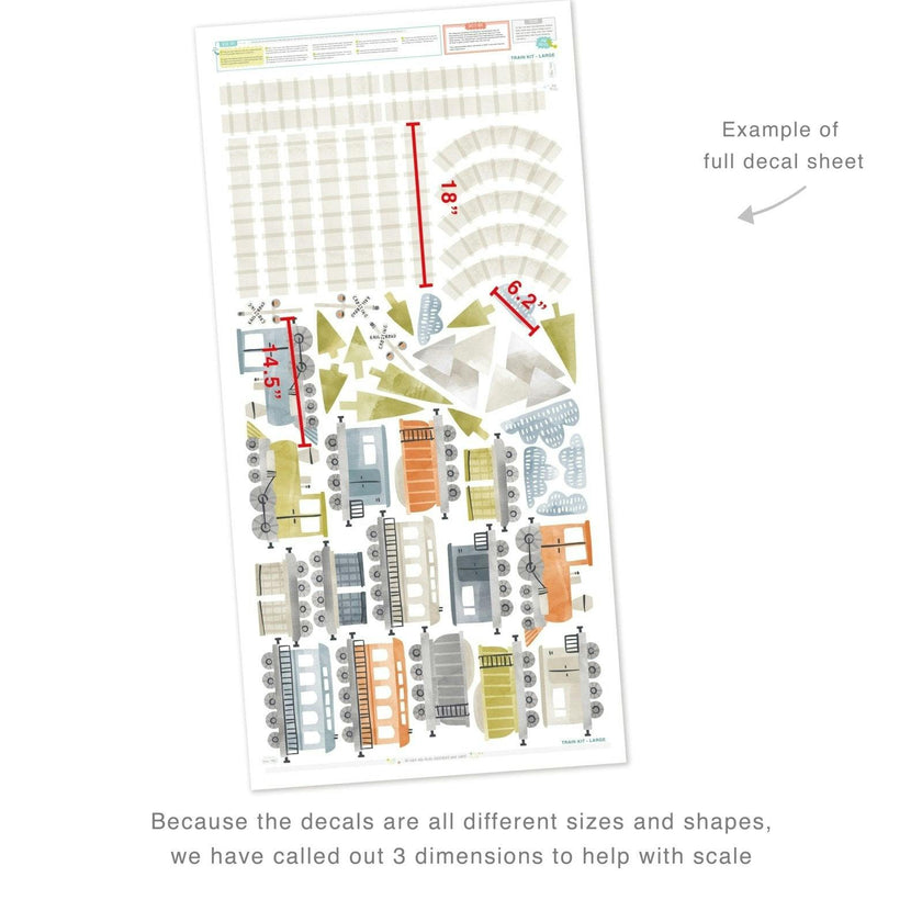 Train Kit • Large • Peel-and-Stick Wall Decals