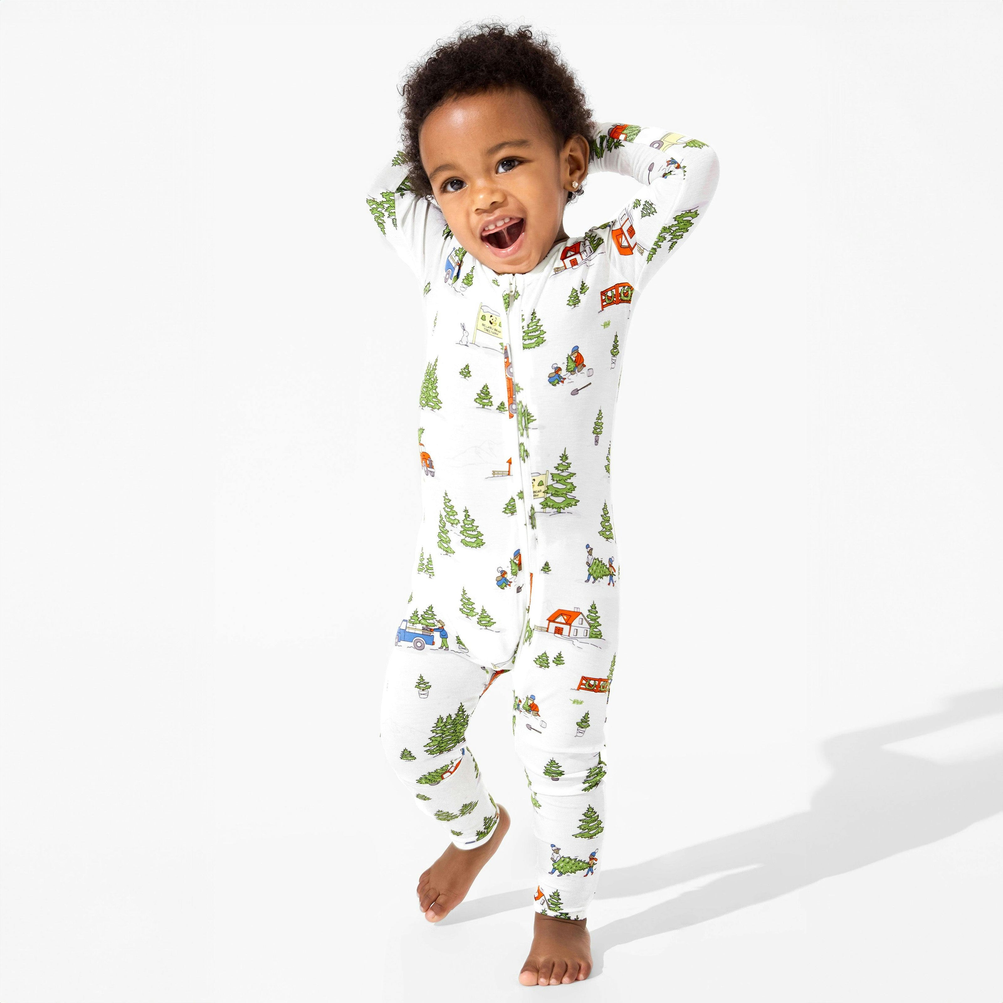 Christmas Tree Farm Bamboo Convertible Footie