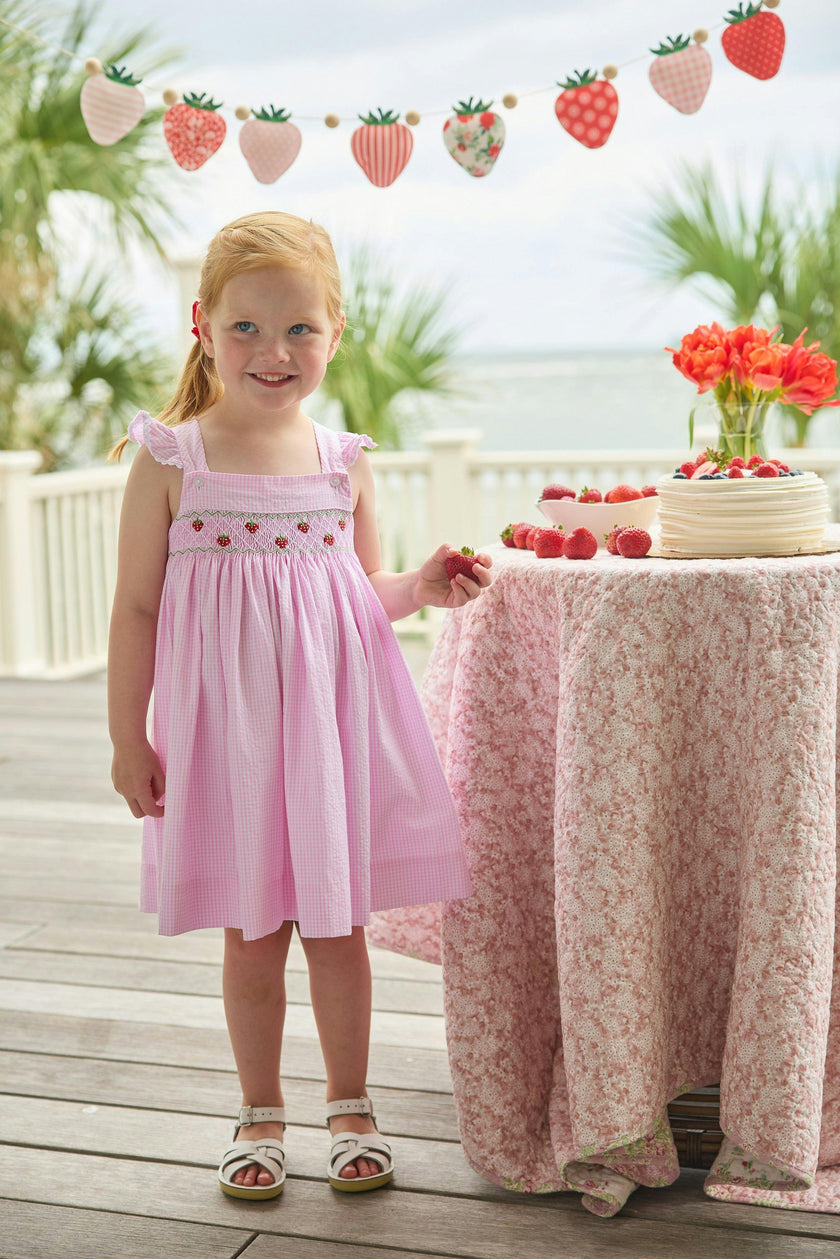 Smocked Lizzy D Dress - Strawberries