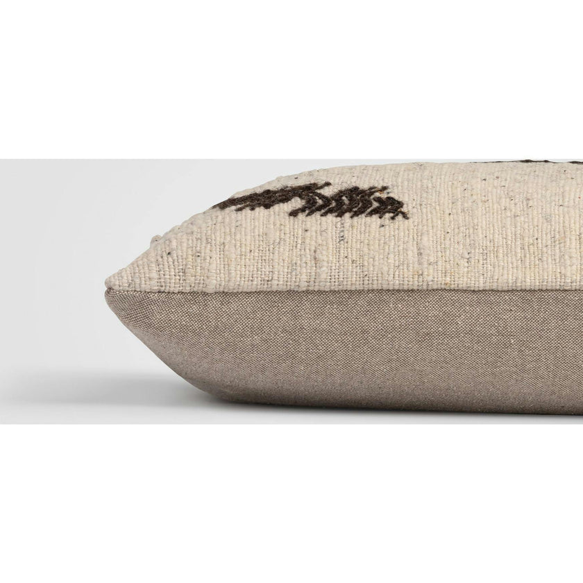 Abstract Leaf Green & Beige Accent Pillow