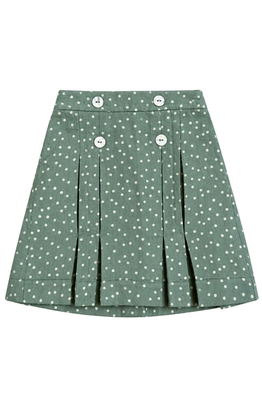 Girl Pleated Skirt Polka Dot Kilt