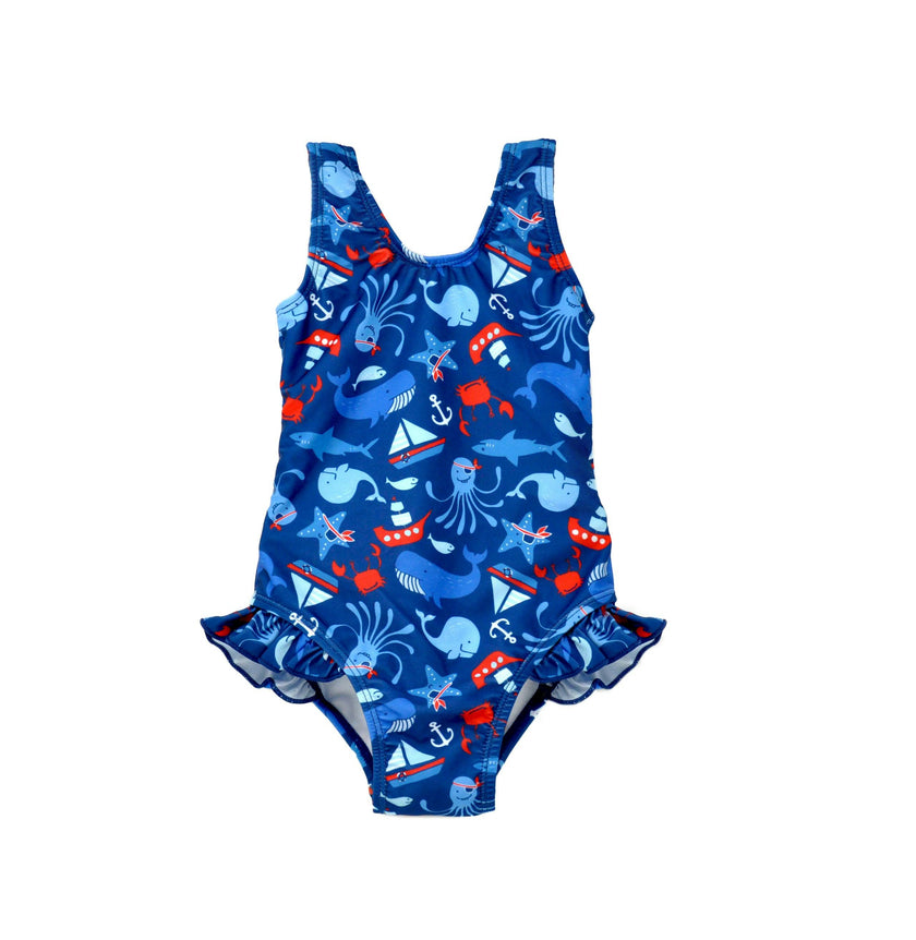 UPF 50+ Delaney Hip Ruffle Swimsuit