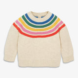 Baby sweater in rainbow stripe