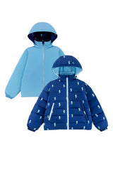 Tanner Reversible Detachable Light Puffer/Vest, Lightning Bolts