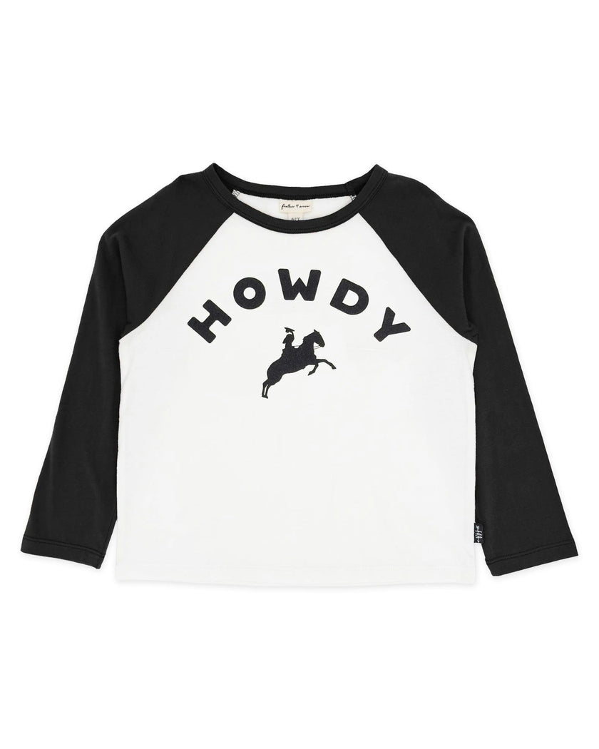 Aura Howdy Raglan Tee - Black