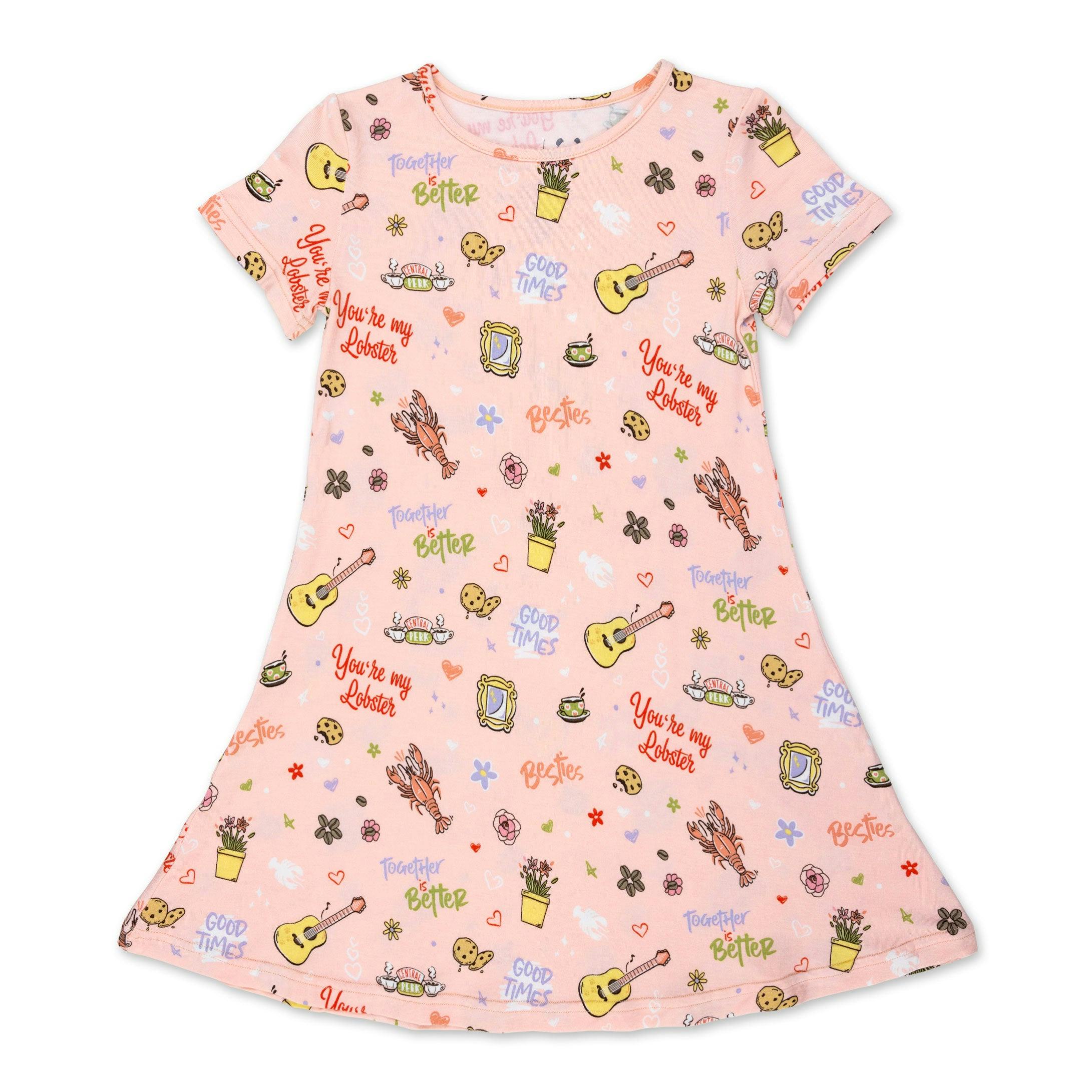 Friends: You're My Lobster Bamboo Girls' Short Sleeve Dress
