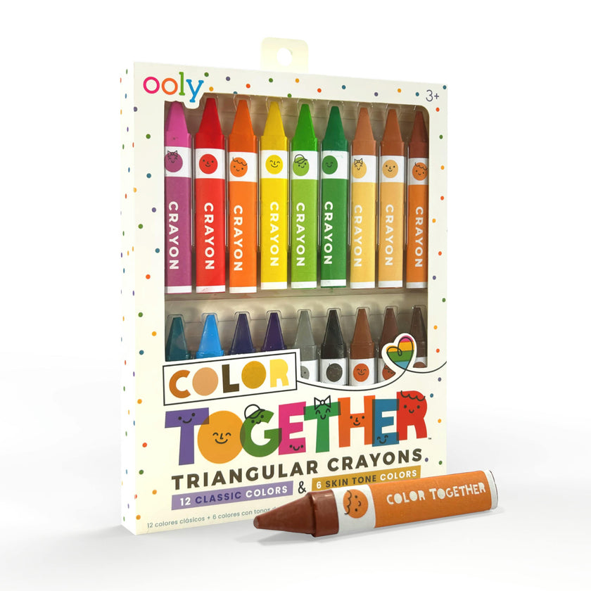 Color Together Triangular Crayons - Easy Grip - Set of 18