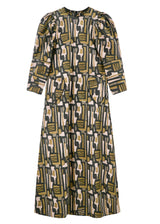 Cassis Dress in Olive Labyrinth