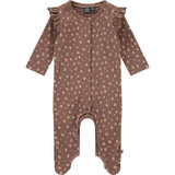All-Over Spotted Graphic Ruffle Shoulder Romper