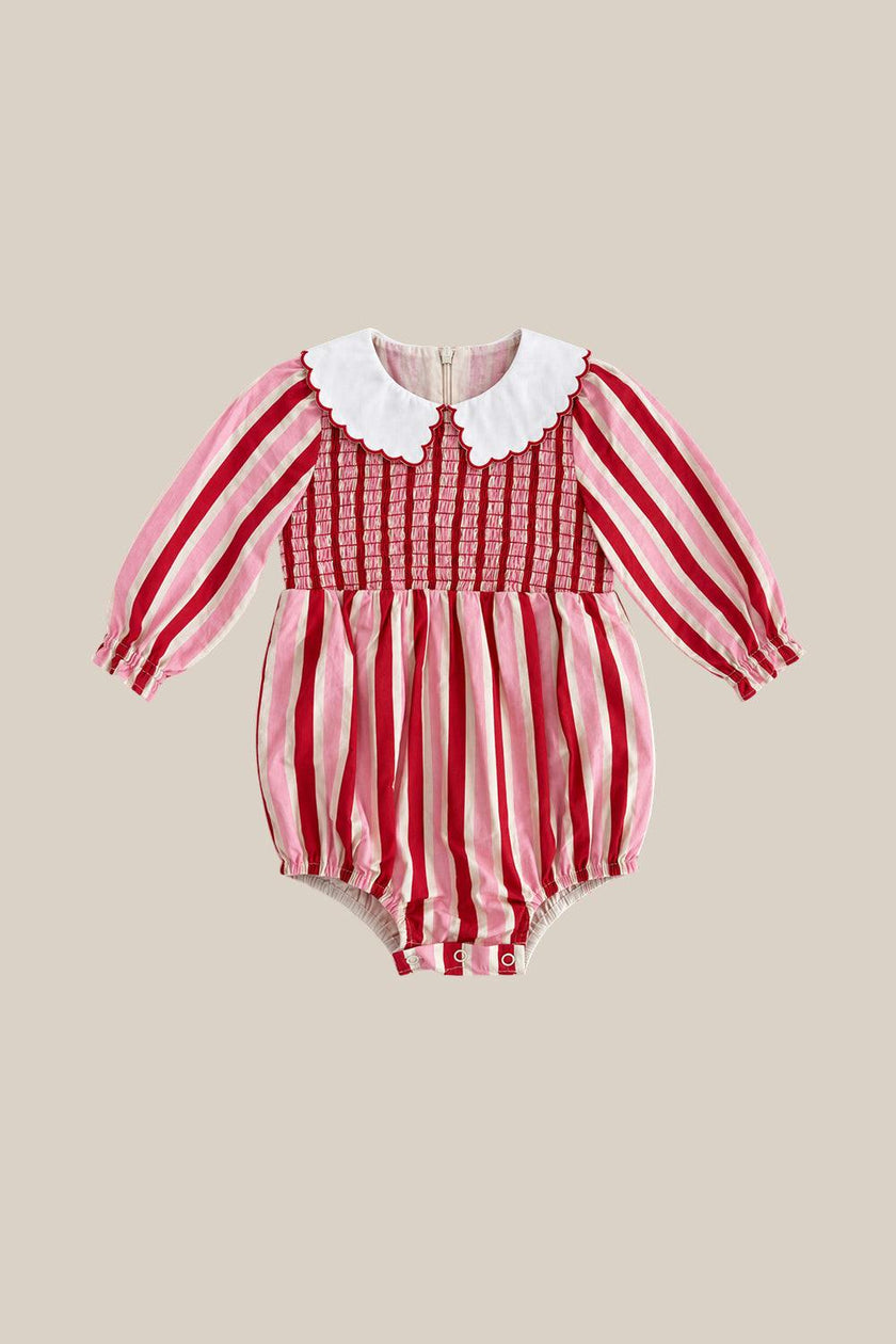 Baby Hawthorn Romper in Candy Cane Stripe