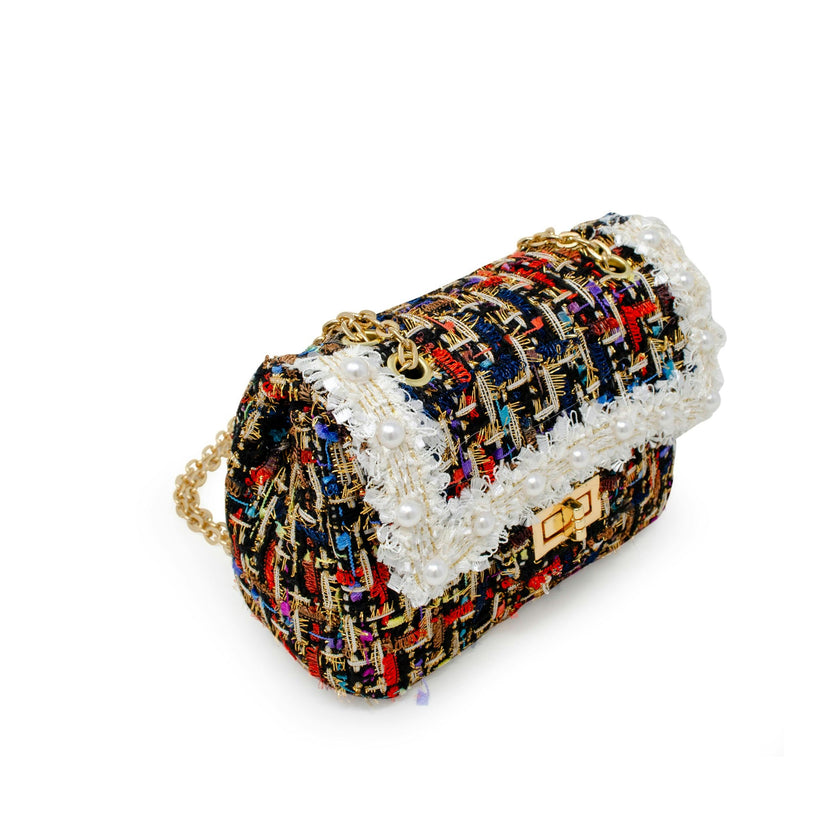 Classic Tweed Pearl Handbag
