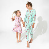 Pink Space Donut Bamboo Girls' Sleeveless Dress